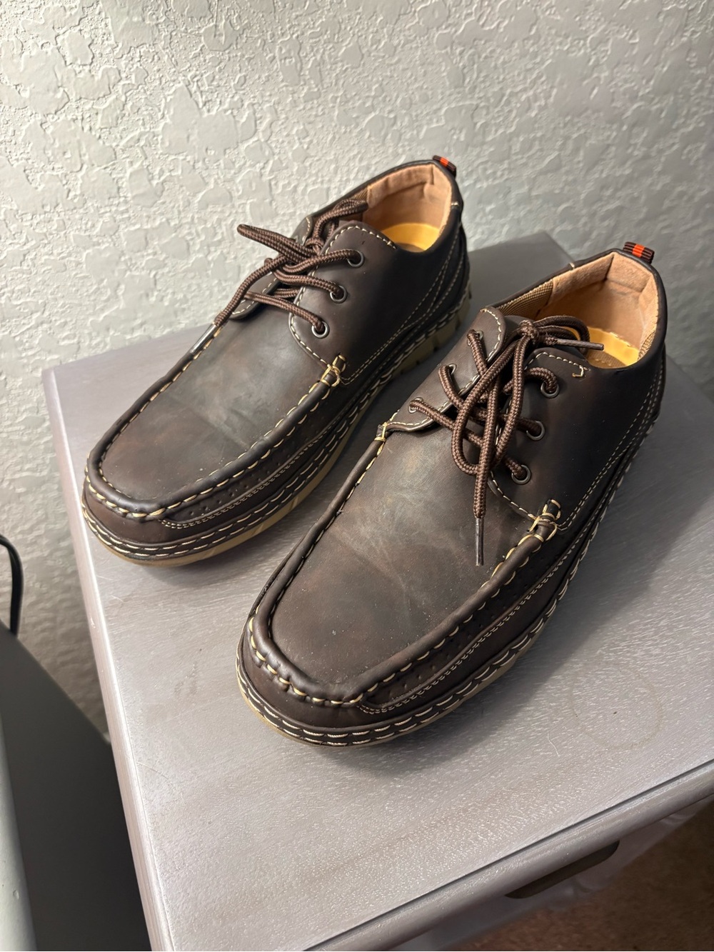 Men's Brown Casual Lace-Up Boat Shoes size 7.5